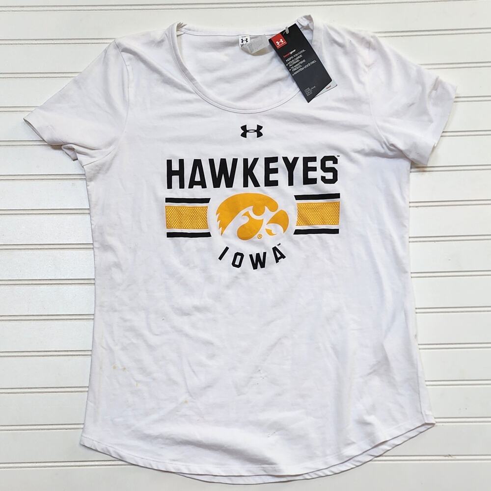 NWT Under Armour Women's Iowa Hawkeyes T-Shirt Size M White